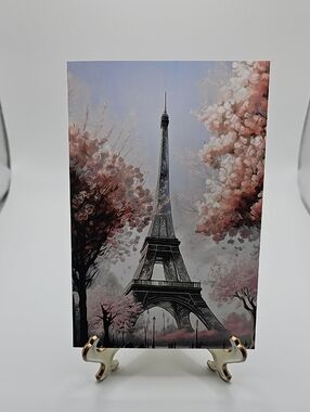 4x6 Paris Eiffel Tower Floral Fantasy Art Print